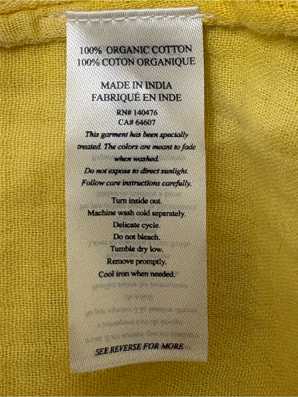 FAHERTY Dream Organic Cotton Gauze Carmel Dress in Sahara Sun Yellow - Picture 10 of 11